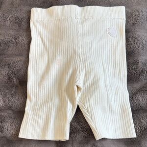 Sporty & Rich Off-White Ribbed Bike Shorts
